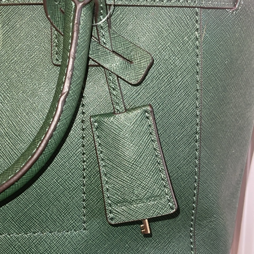 Michael Kors Green Traveler Studded Satchel/ Crossbody Bag - Picture 5 of 17
